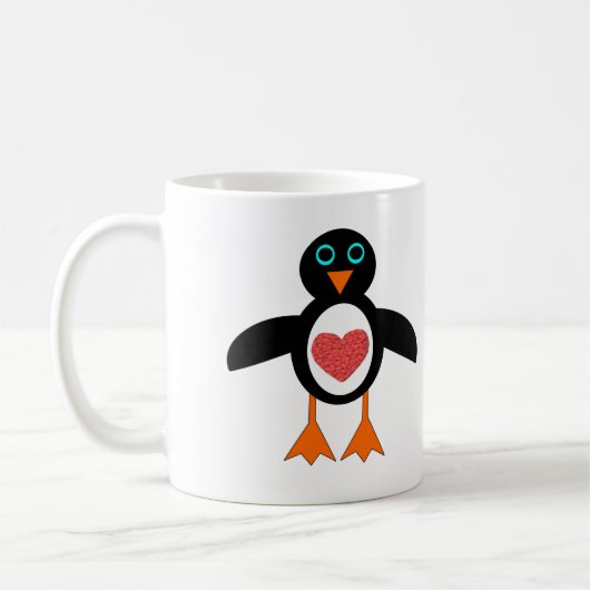 キュートラブハートペンギンマグ コーヒーマグカップ (左)