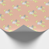 キュートラブバレンティーンズデイ格言ピンクイエローグレーS ラッピングペーパー (角)