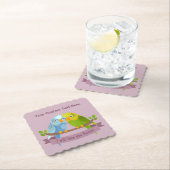 キュートラブバードカスタム文字紙コースター ペーパーコースター (インサイチュ)