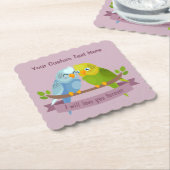 キュートラブバードカスタム文字紙コースター ペーパーコースター (アングル)