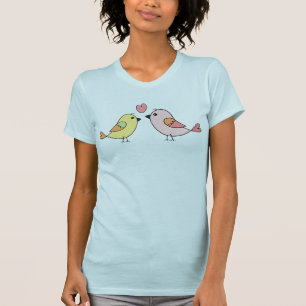 キュートラブバードパステルイラストレーション Tシャツ