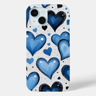 キュートラブパターンiPhoneカバー iPhone 15ケース