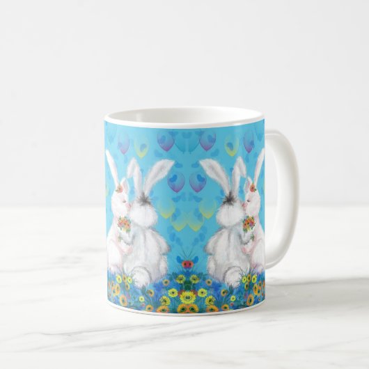 キュートラブマググキスバニーハグ – キス コーヒーマグカップ (正面右)