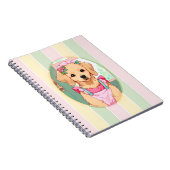 キュートラブラドールレトリエバーパステルラインズコテージコア ノートブック (右側)