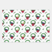 キュートラブラドールレトリエバーパピズホリデーリース ラッピングペーパーシート (正面2)