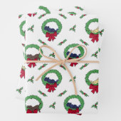 キュートラブラドールレトリエバーパピズホリデーリース ラッピングペーパーシート (インサイチュ)