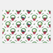 キュートラブラドールレトリエバーパピズホリデーリース ラッピングペーパーシート (正面)