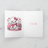 キュートラブルプードルドッグハッピーバレンタインデー シーズンカード (内部)