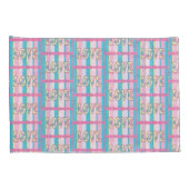 キュートラブ引用文パステルピンクイエローブルーパターン 枕カバー (裏面-右)