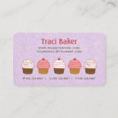 キュートラベンダーパープルカップケーキベーカリー 名刺 (裏面)