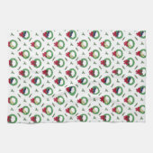 キュートラボパピーホリデーリースパターン キッチンタオル (横)