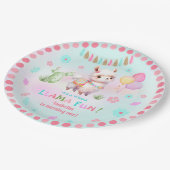 キュートラマおもしろいカボスカラフルガール誕生日 ペーパープレート (アングル)