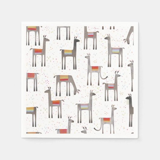 キュートラマアルパカ スタンダードカクテルナプキン (正面)