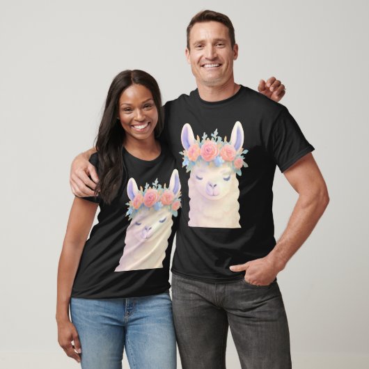 キュートラマウィングフラワークラウンパステルデザイン Tシャツ (ユニセックス)