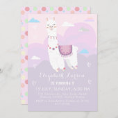 キュートラマカラーパステルテーマ子供の誕生日パーティー 招待状 (正面/裏面)