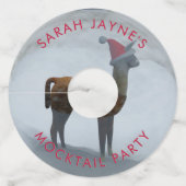 キュートラマクリスマスモックテールパーティーワイングラスラベル ワイングラスタグ (正面)