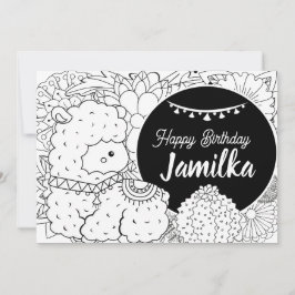 キュートラマサボテン子供の誕生日フローラカラーリング シーズンカード