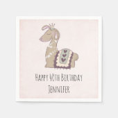 キュートラマプリンセスクラウン付き誕生日 スタンダードカクテルナプキン (正面)