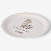 キュートラマプリンセスクラウン付き誕生日 ペーパープレート (アングル)