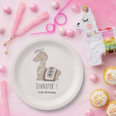 キュートラマプリンセスクラウン付き誕生日 ペーパープレート (パーティー)