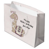 キュートラマプリンセスクラウン付き誕生日 ラージペーパーバッグ (裏面アングル)