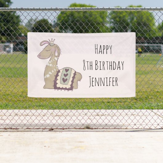 キュートラマプリンセスクラウン付き誕生日 横断幕 (インサイチュ)