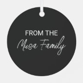 キュートラマモダンダンカレムスリムホリデーラマダーン メタルオーナメント (裏面)