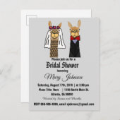 キュートラマーブレディアンドグルーマーブライダルシャワー インビテーションポストカード (正面/裏面)