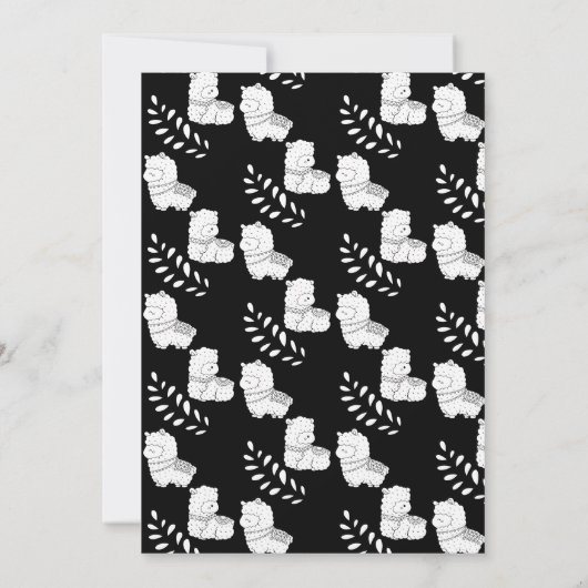 キュートラマ子供の誕生日パーティー白黒 招待状 (裏面)