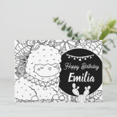 キュートラマ子供の誕生日フローラカラーリング シーズンカード (スタンド正面)