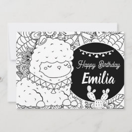 キュートラマ子供の誕生日フローラカラーリング シーズンカード