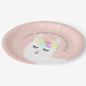 キュートラマ赤面ピンクフローラパーティー ペーパープレート (アングル)