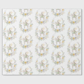 キュートラムバニーワイルドフラワーベビーラビットイースター ラッピングペーパー (フラット)