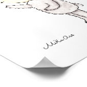 キュートラムヒツジ蝶子供部屋アートプリントポスター ポスター (角)