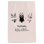 キュートランジェリーブライダルシャワー抱き枕 ミディアムペーパーバッグ (正面)