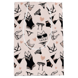 キュートランジェリーブライダルシャワー抱き枕 ミディアムペーパーバッグ