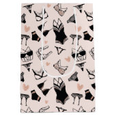 キュートランジェリーブライダルシャワー抱き枕 ミディアムペーパーバッグ (裏面)