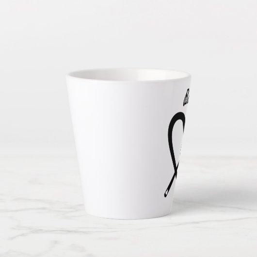 キュートランテッドハートウィスクベーカリーベイカーケーキ カフェラテマグ (正面)