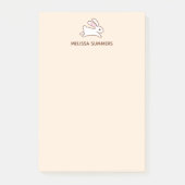 キュートランニング名前をカスタムするバニーラビット ポストイット (正面)