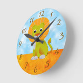 キュートリオンスケッチヴィンテージプリントカスタム ラウンド壁時計 (傾斜)