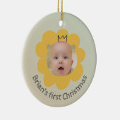 キュートリオンベビー写真名前をカスタムする セラミックオーナメント (右)