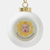 キュートリオンベビー写真名前をカスタムする セラミックボールオーナメント (正面)