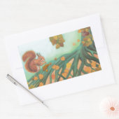 キュートリス食べズイラストレーション 長方形シール (封筒)