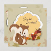 キュートリス&ドングルズオータム誕生日招待状 招待状 (正面/裏面)