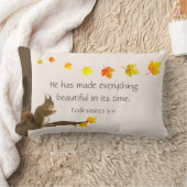 キュートリス、紅葉&バイブル引用文 ランバークッション (ブランケット)