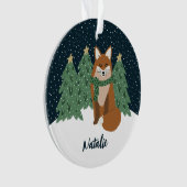 キュートリトルウィンターキツネ |クリスマスの装飾 オーナメント (正面)