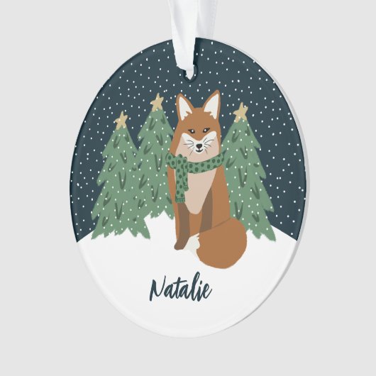 キュートリトルウィンターキツネ |クリスマスの装飾 オーナメント (正面)