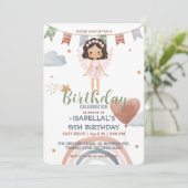 キュートリトルエンジェルアフロガールズバルーン誕生日 招待状 (スタンド正面)