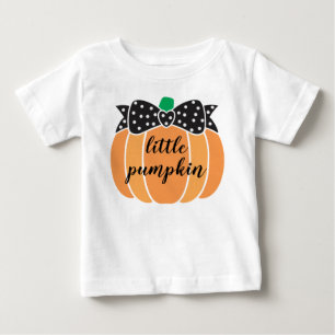 キュートリトルカボチャとボウハロウィーン誕生日 ベビーTシャツ