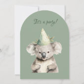 キュートリトルコアラベアオーストラリア動物誕生日 招待状 (裏面)